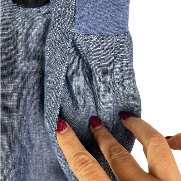 J. Jill Love Linen Cropped Pants Elastic Waist Size L - Picture 2 of 9